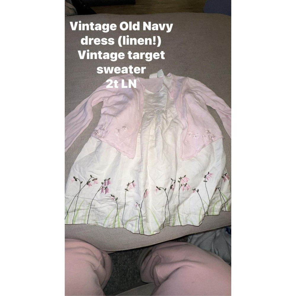Beautiful linen Y2K dress girls sz 2t